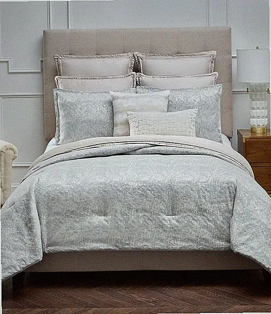 Dillards Luxury Hotel Maddox Comforter Mini Set 3 PC King Sz Dusty Blue $359 NWT