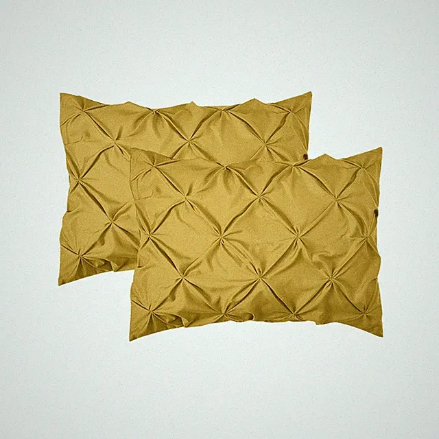 Elegant Comfort 2-Pack Sham Set Pinch 36" x 20" (Pack of 2), Mustard Yellow