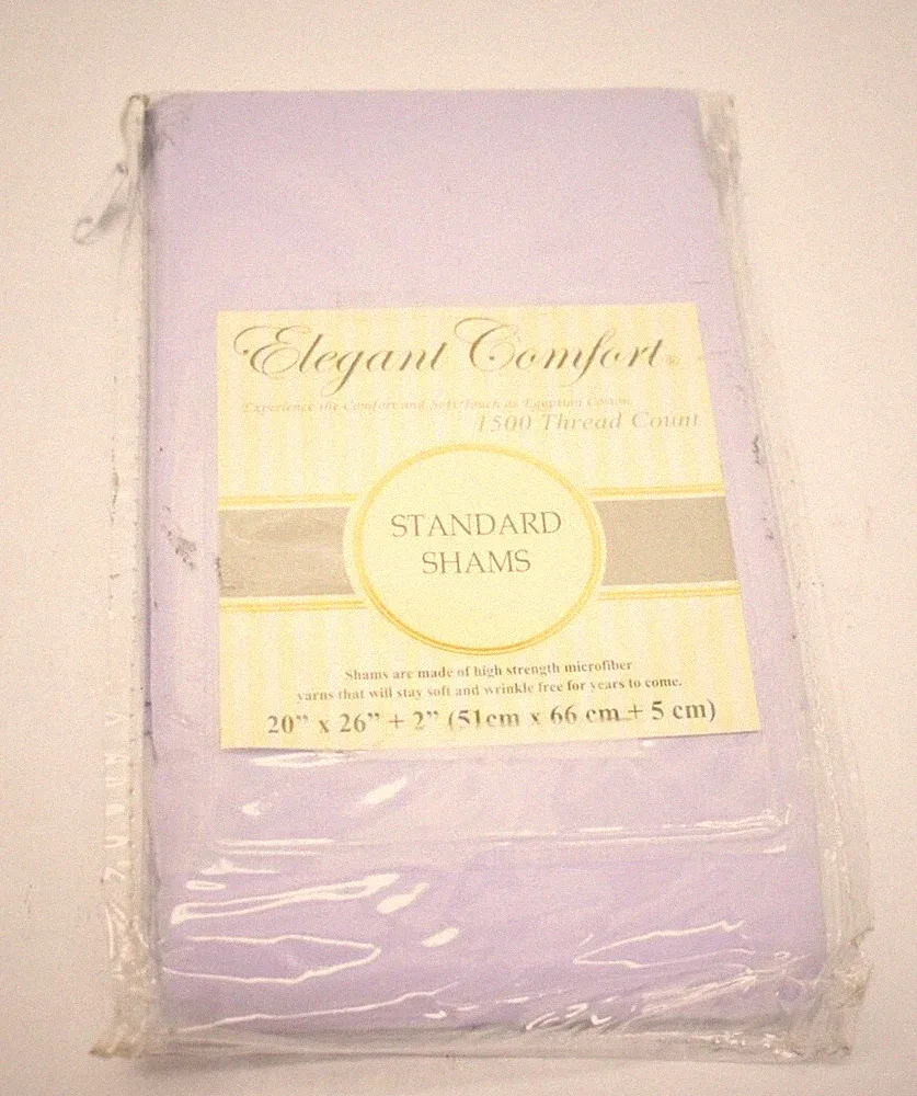 Elegant Comfort 2 Pillow Shams Standard Size 1500 Thread Count 20"x 26"