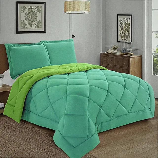 Elegant Comfort 3-Piece Reversible Diamond Stitched Comforter & Shams