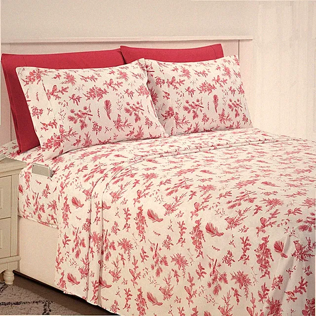 Elegant Comfort 6-Piece Floral and Stripe Pattern Sheet Set - Soft as a Hotel Pr