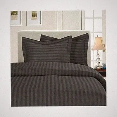 Elegant Comfort Black Stripe Wrinkle-Free 3 Pc King/California Duvet Cover Set