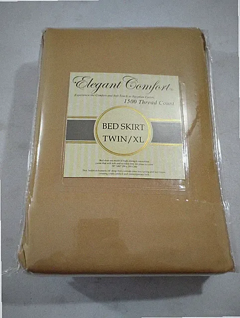 Elegant Comfort Egyptian Cotton 1500 Thread Ct Queen Size Bed Skirt Tan/Gold New