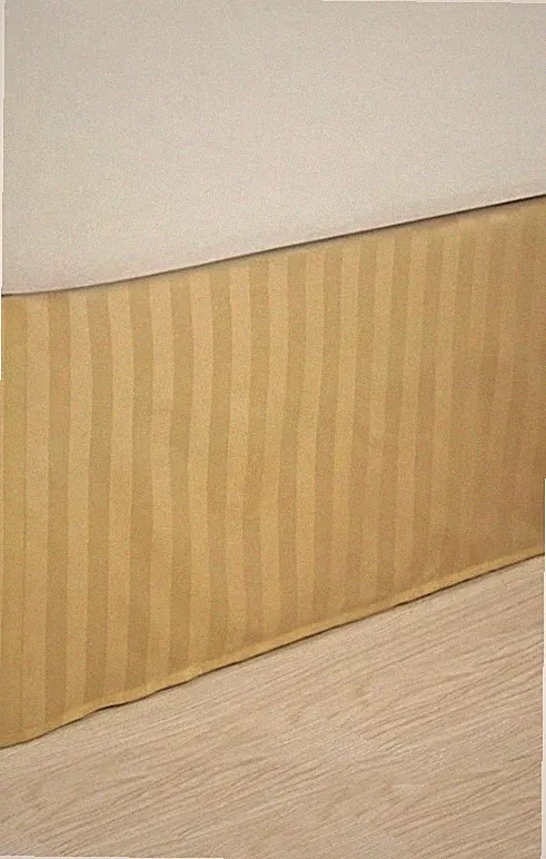 Elegant Comfort ~ Gold ~ Soft Dobby Stripe ~ King Size 78" x 80" ~ Bed Skirt