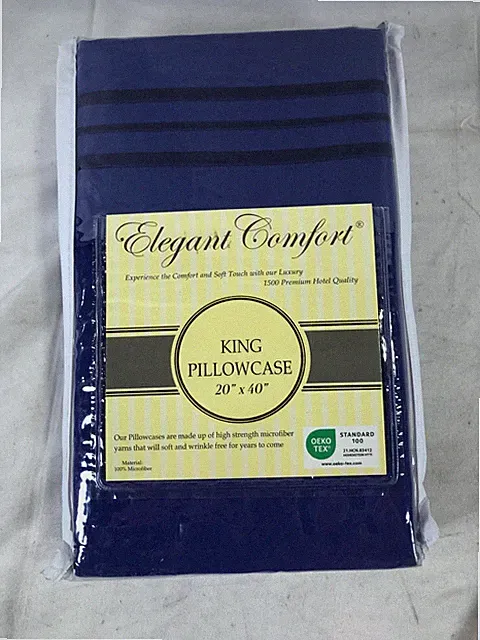 Elegant Comfort King Pillowcase 20"x40" Blue 100% Microfiber