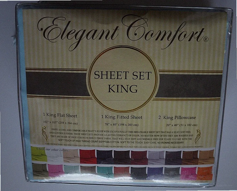 Elegant Comfort Light Blue King Sheet Set