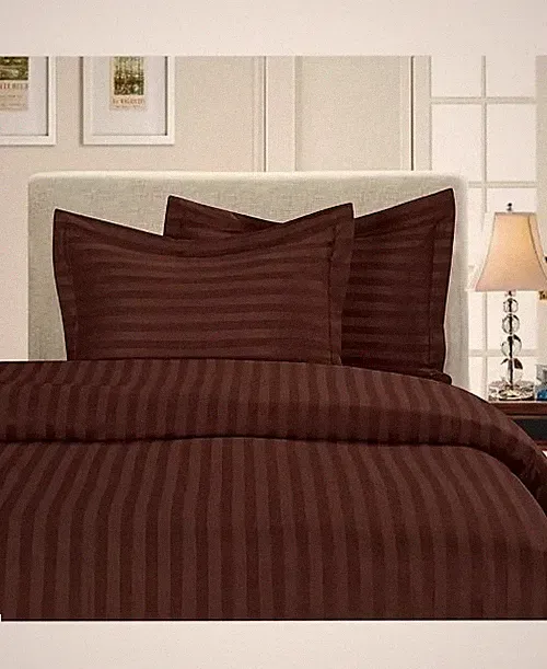 Elegant Comfort Luxurious Stripe Wrinkle-Free 3-Pc. Duvet Cover Set $80