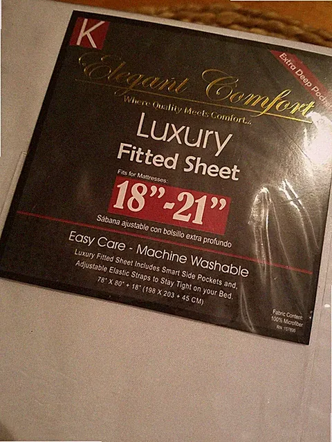 ELEGANT COMFORT LUXURY FITTED SHEET, FITS MATTRESS 18 - 21" - WHITE