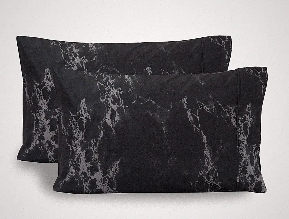 Elegant Comfort Marble Printed Pattern - Set of 2 Pillowcases