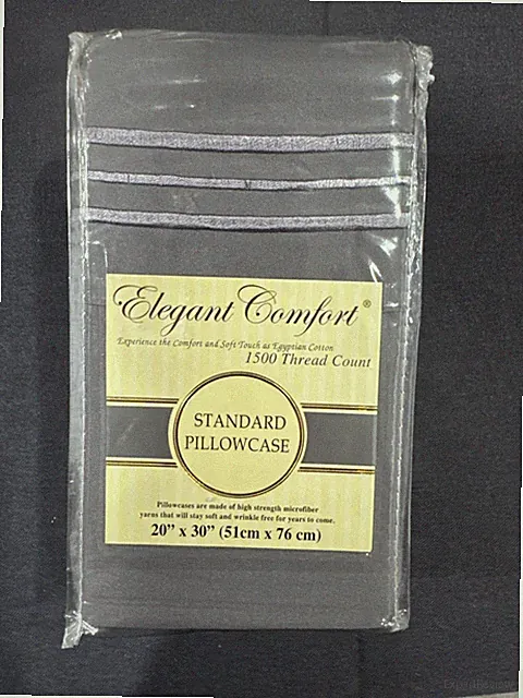 Elegant Comfort Pillowcases Standard Microfiber Slate Grey 20in x 30in, 1500 TC