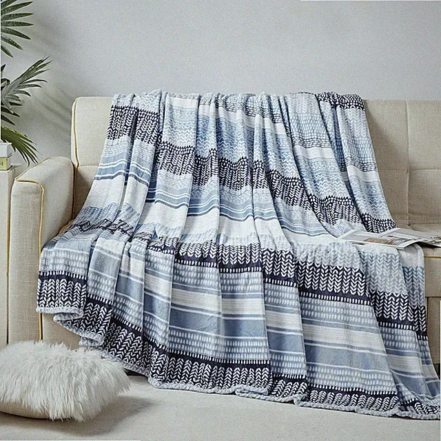 Elegant Comfort Printed Bed or Oversized Couch Blanket - Lightweight for All Sea