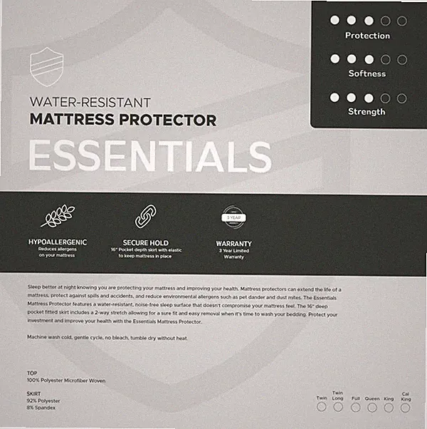 Essentials Microfiber Knit Hypoallergenic Water Resistance Mattress Protector
