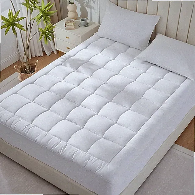 Luxury 4-Inch Mattress Topper Quilted Microfiber Cover with 360° Elastic Skirt