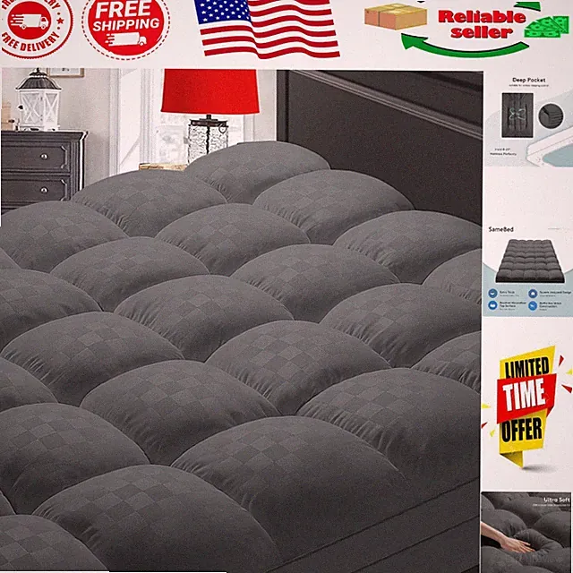 Luxury Quilted Mattress Topper Queen - Cooling & Plush Comfort for Better Sleep