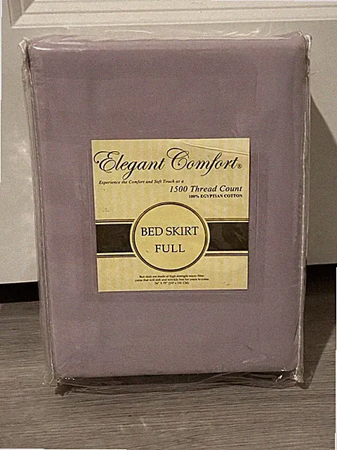New Elegant Comfort 1500 Thread Count Bed Skirt Full Lilac 100% Egyptian Cotton