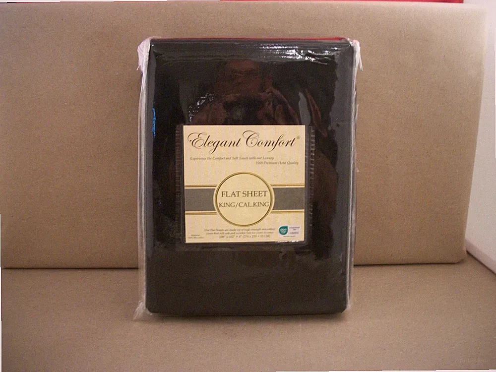 New Elegant Comfort Flat King Size Sheet Only - Black