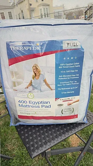 NWT Luxurious Therapedic 400 Egyptian Mattress Pad - Full