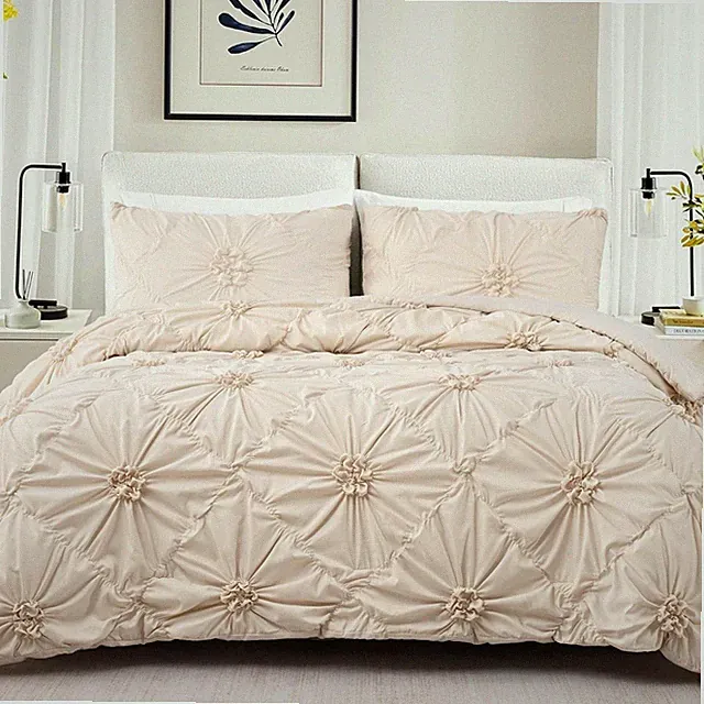 Quilts Queen Size Elegant Flower Bedding Set with 2 Pillow Shams, Lightweight...