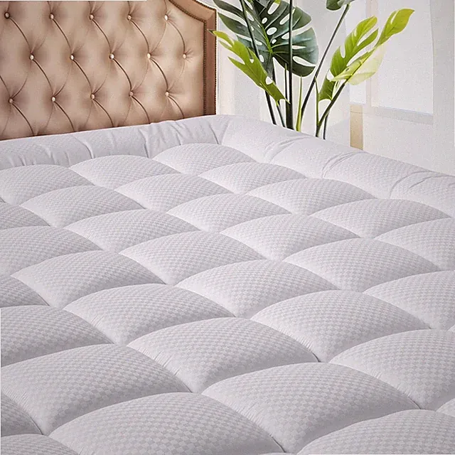 Soft Quilted King Mattress Pad with Deep Pocket - Machine Washable & Comfortable